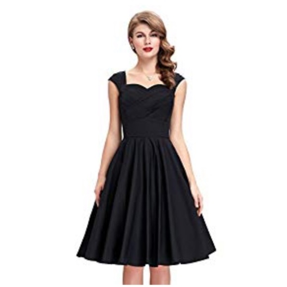 Dresses & Skirts - Retro Pin-Up 60’s Black Dress, Size M